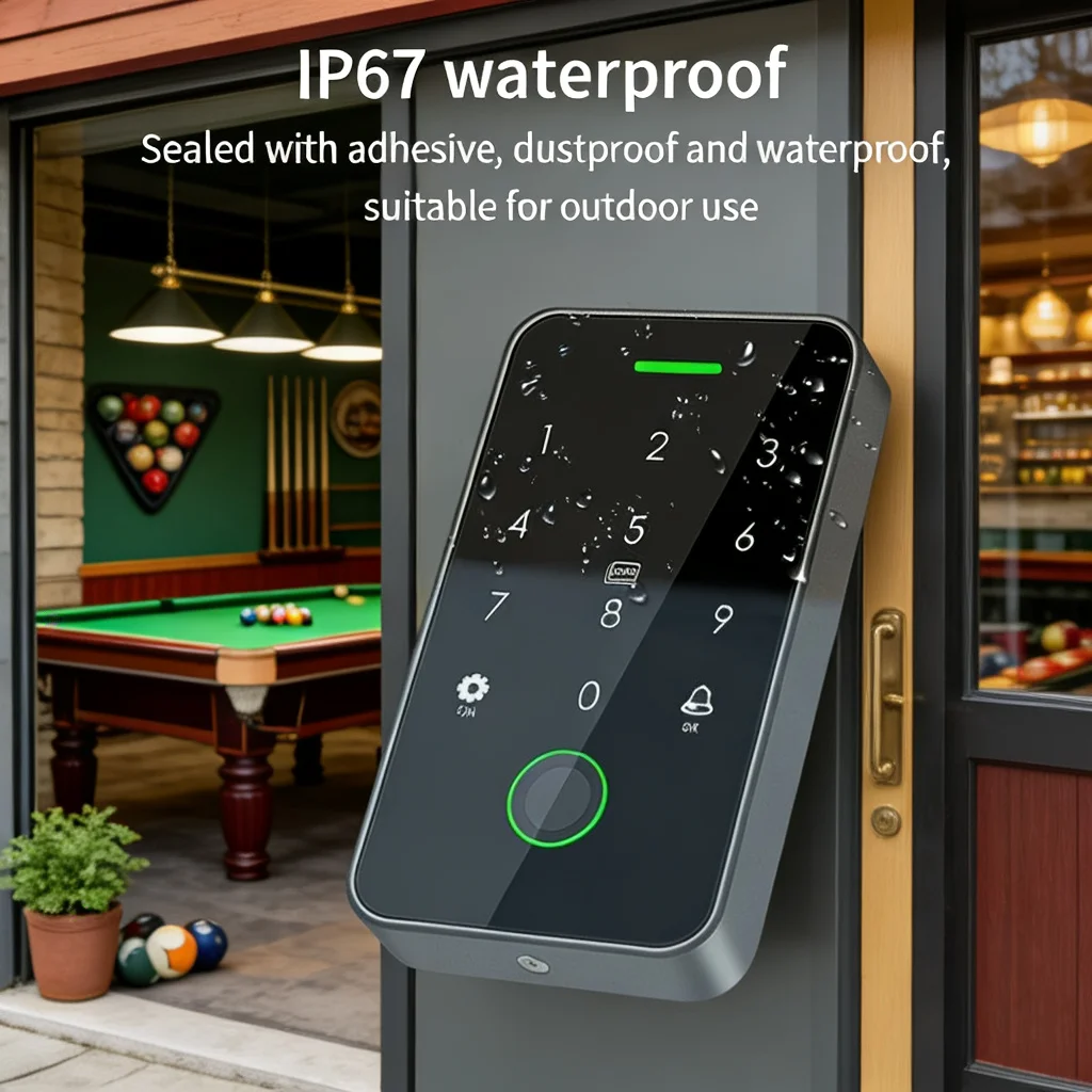 NFC Bluetooth work with Tuya APP Smart Keypad Lock 13.56MHz RFID, Backlit Touch, WG Output & IP66 Waterproof for Access Control