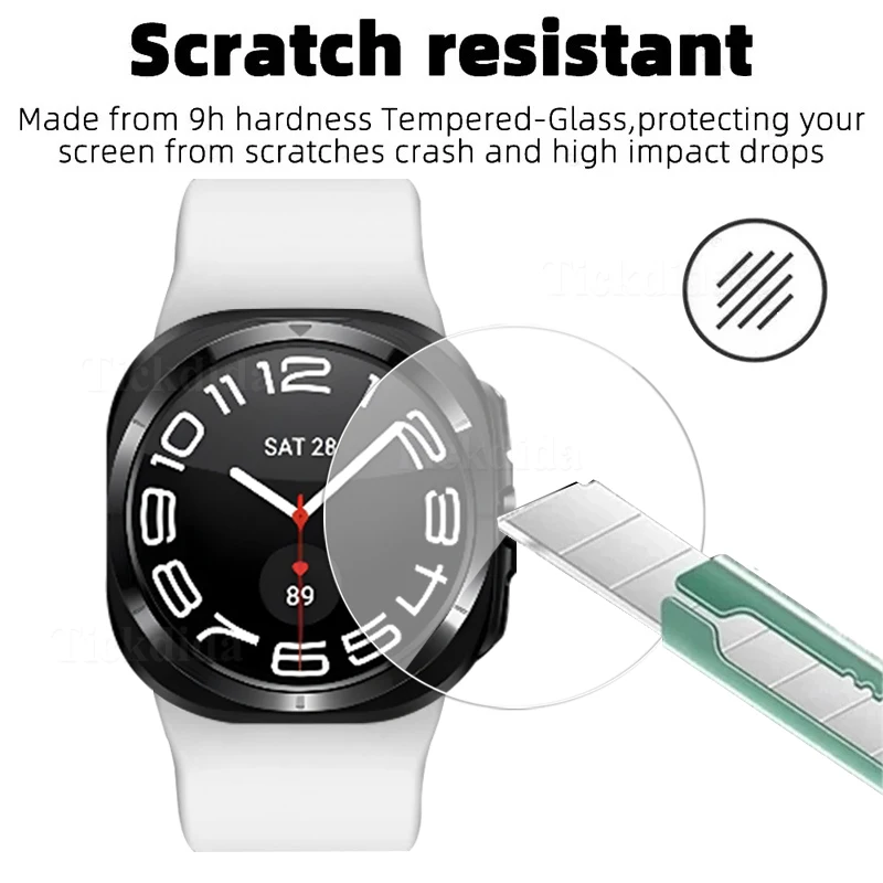 Vidro temperado para Samsung Galaxy Watch, filme protetor de tela, acessórios anti-risco, Ultra FE, 40mm, 44mm, 5pcs