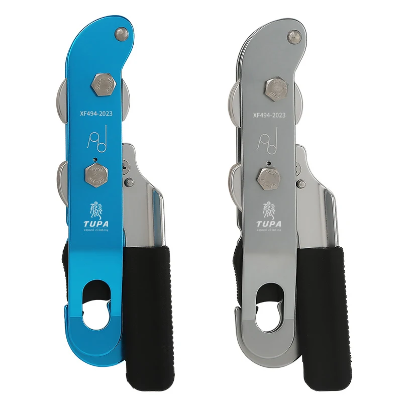 Outdoor Rock Climbing Descent device STOP Handle-Control Abseiling Device Downhill Descender Rappelling