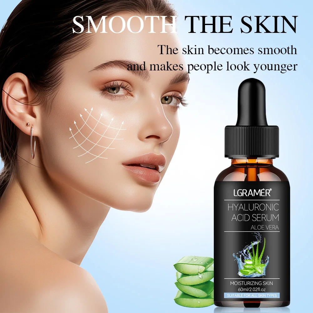 LGRAMER Aloe Facial Essence Anti-aging, Fading Facial Dark Spots, Brightening Skin Tone, Antioxidant, Repairing Skin Barrier