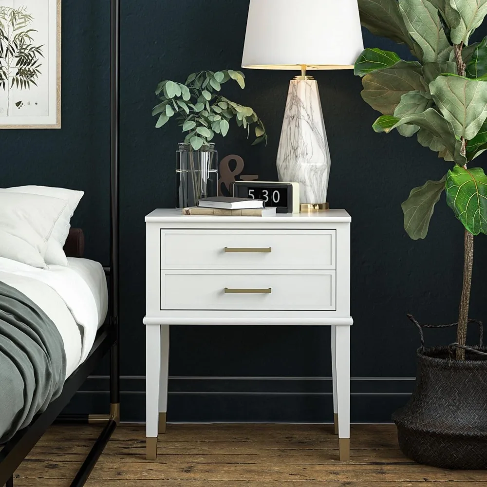 CosmoLiving Nightstand By Cosmopolitan Westerleigh End Table, White Furniture Bedroom