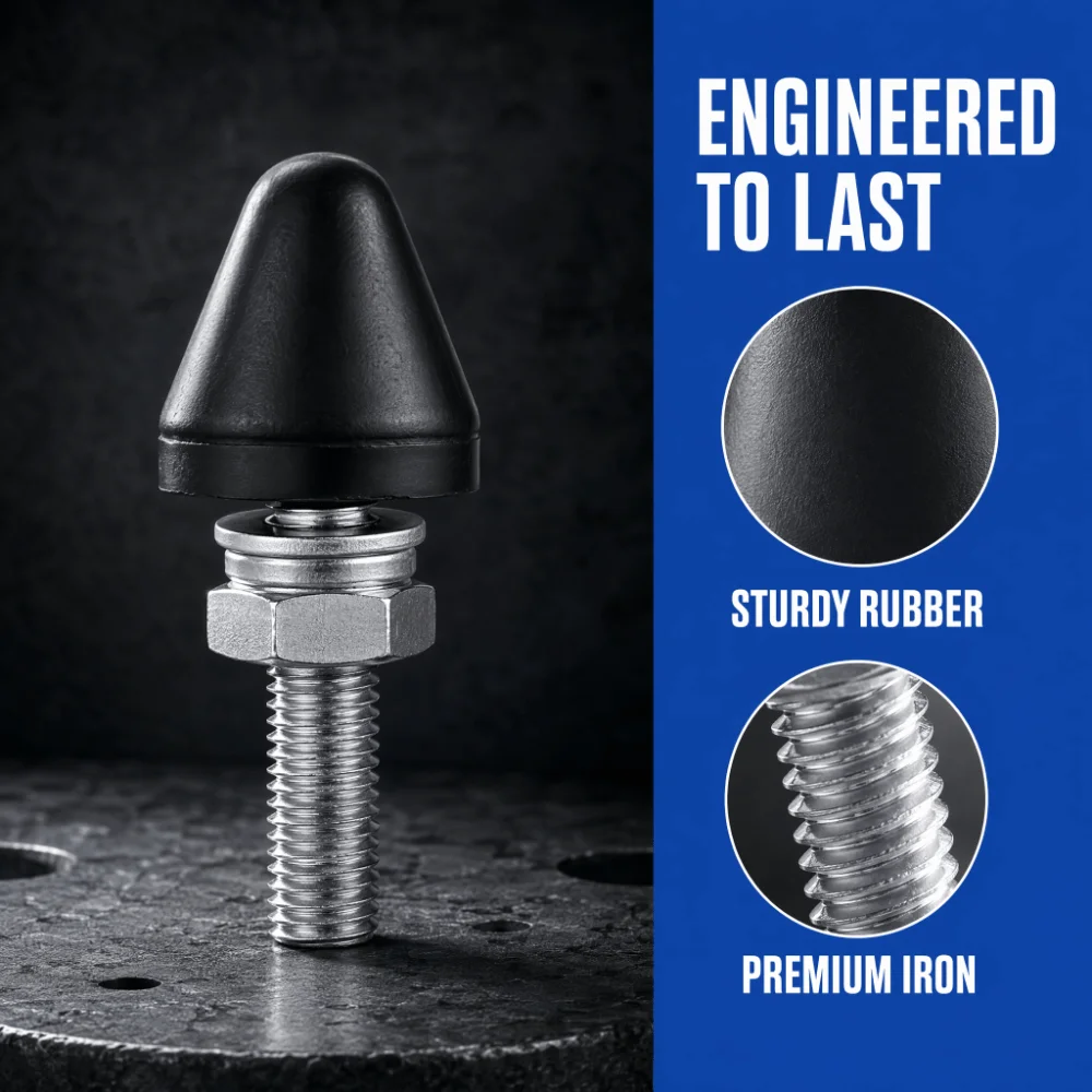 2PCS Black Bonnet Buffer Anti-Rattle Iron + Rubber Bonnet Stay Stop for Herald / Vitesse / GT6 / TR5 / TR6 / Bond Equipe
