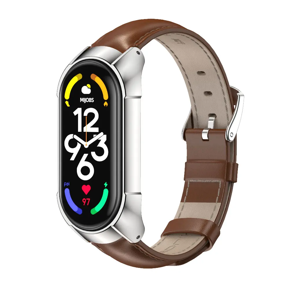 حزام الفرقة ل Mi الفرقة 7 الأساور الجلدية سوار ل شاومي Mi الفرقة 7 حزام Correa ساعة ذكية استبدال الملحقات