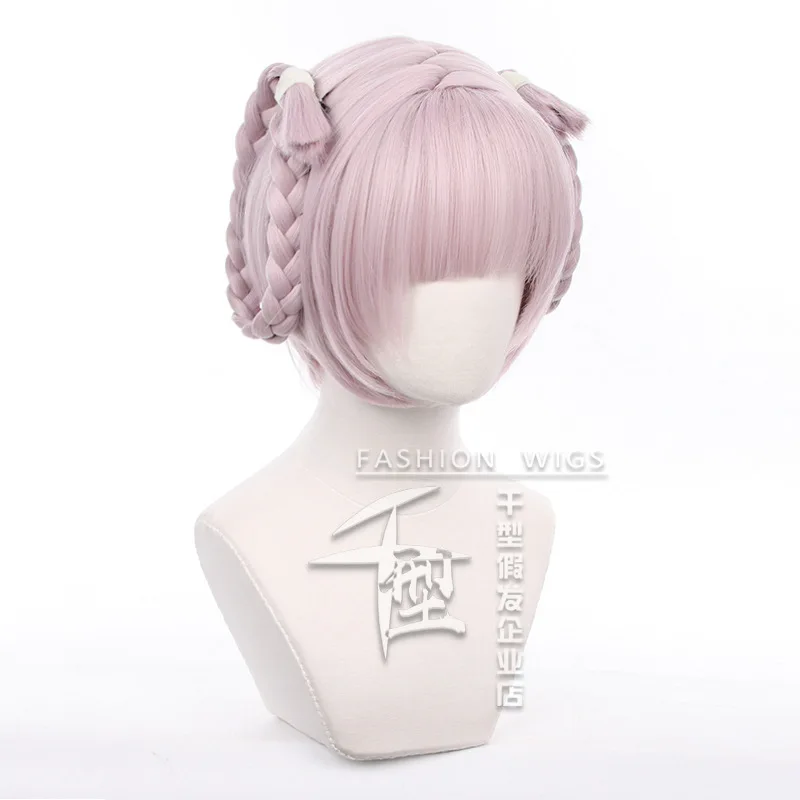 Peluca de Cosplay de Anime Call Of The Night, Yofukashi No Uta Nanakusa Nazuna, pelo rosa, accesorios para fiesta de Halloween, 32cm