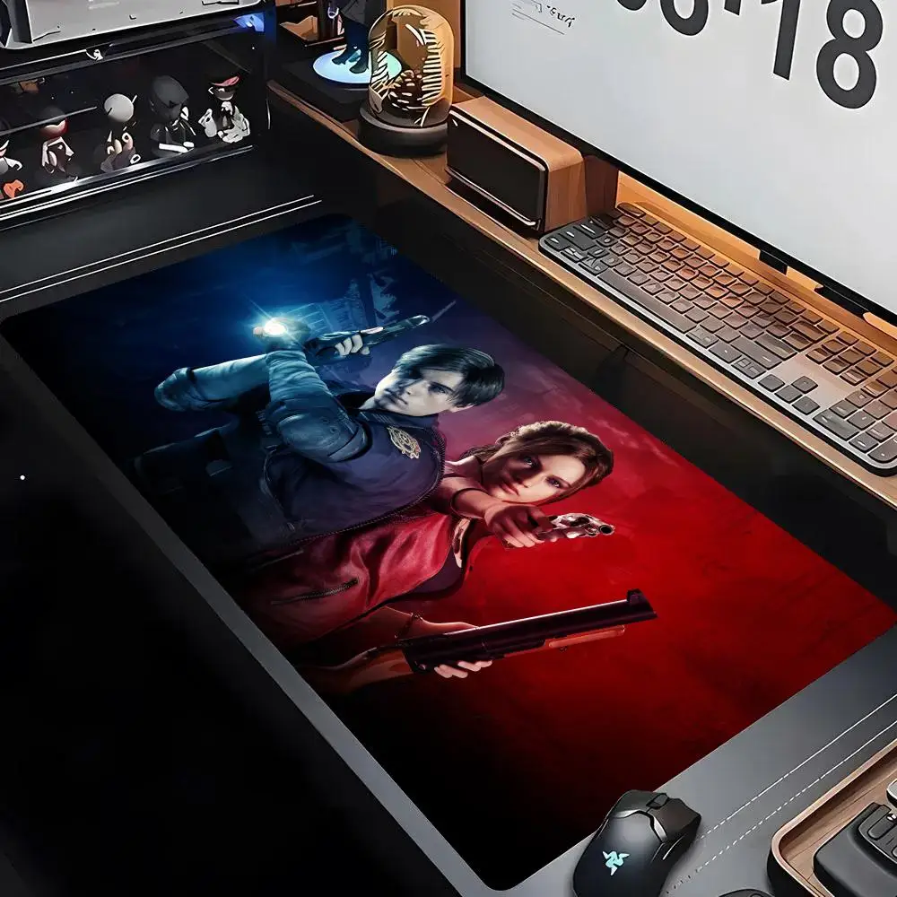 Xxl Mouse Pad Gamer R-resident Evil Kabinet Pc Permainan Keyboard Meja Tikar Aksesori Gaming Komputer Leon S. Kennedy Mousepad Besar