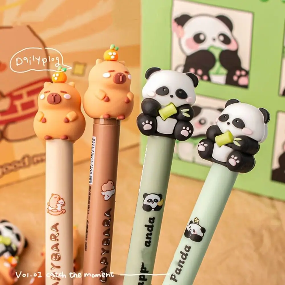 4PCS Interesting Capybara Gel Pen Good Looking Boxed Cute Doll Press Gel Pen Writing Panda 0.5mm Neutral Pen School Office