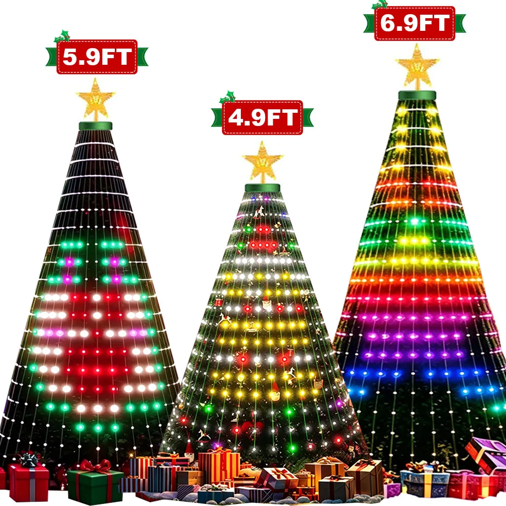 6/7FT X 20 String Lights, Smart Christmas Tree Light with DIY Scenario, 24 Mode, Timer & Music, Indoor Outdoor Christmas Tree De