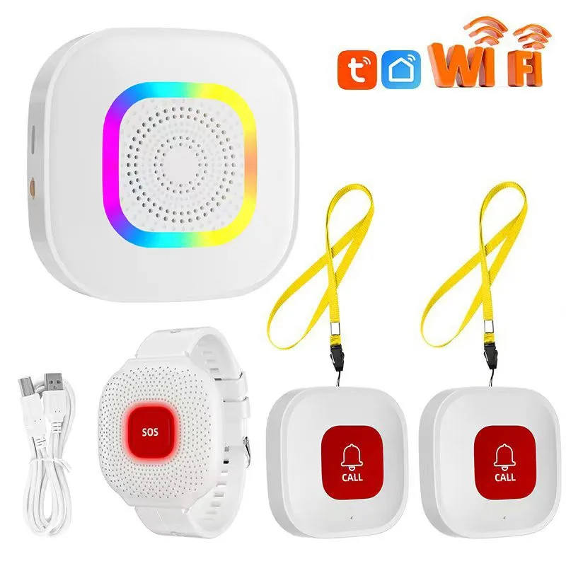 جهاز النداء A50Q-SOS للمستشفيات ومنازل التمريض والمدارس نظام زر الاتصال اللاسلكي في حالات الطوارئ لكبار السن #5