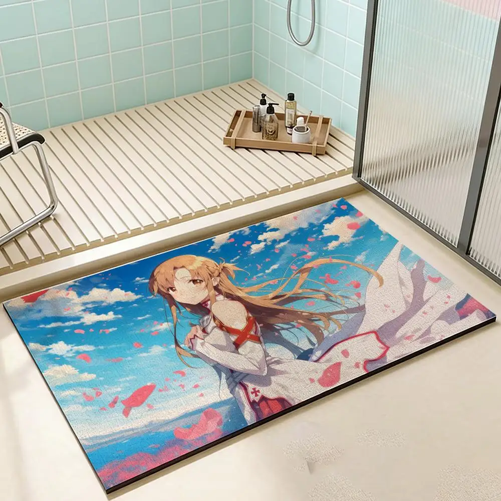 Floor Mat  diatom mud bathroom absorbent floor mat toilet toilet stepping mat anti-slip mat home entrance mat S-Sword Art Online