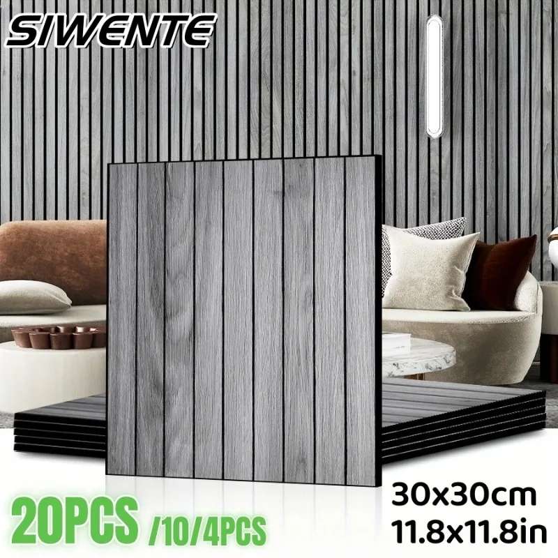 

Luxury Vintage 3D Embossed Grid Stripe Wall Panels Thick Vinyl Self-Adhesive Wallpaper Removable Scratch Resistant Wall Stickers