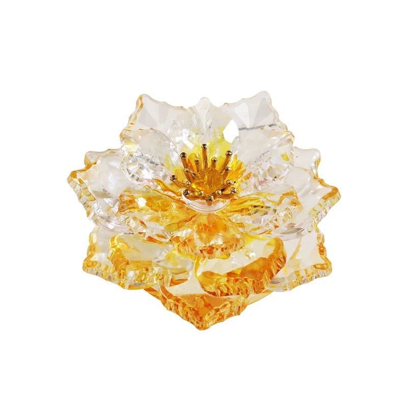 77x30mm Feng shui Crystal Lotus Flower Crafts Glass Paperweight Ornaments Figurines Home Wedding Party Decor Gifts Souvenir