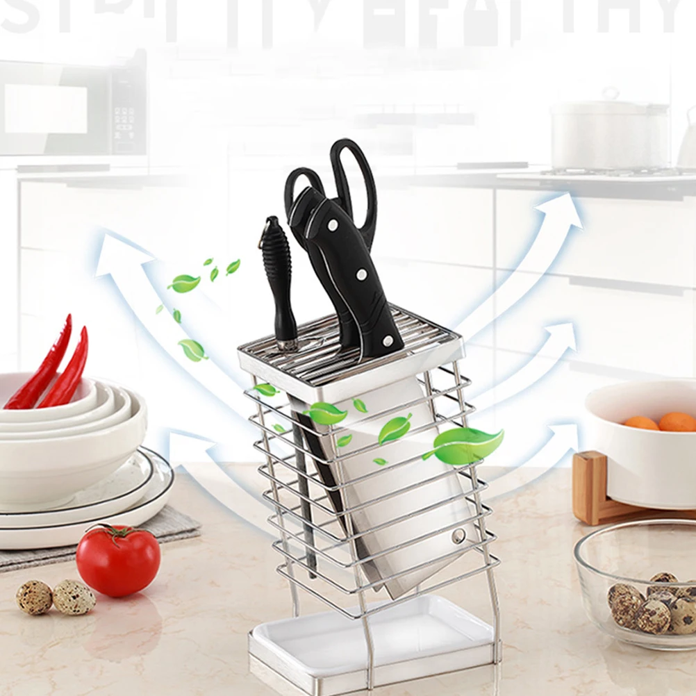 

1pc Stainless Steel Knife Holder Cutter Storage Rack Kitchen Organizer Stand Shelf For Cutlery Tools Creative Storage Rack