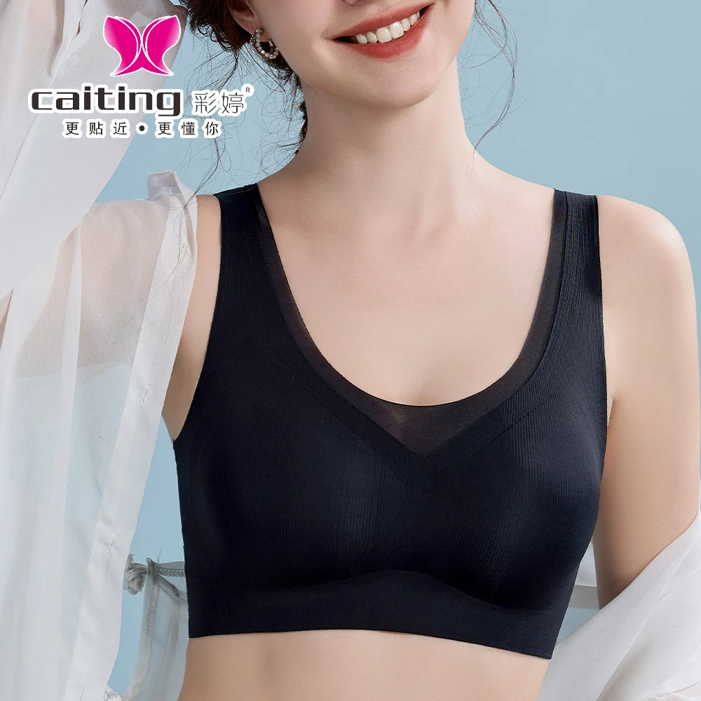 CAITING-sujetadores deportivos inalámbricos sin costuras para mujer, chaleco sexy de copa fina, ropa interior de una pieza, top para mujer a la venta