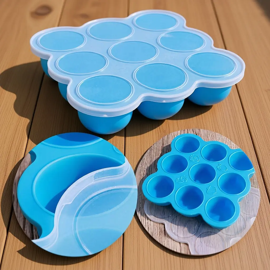 

Набор из 9 силиконовых контейнеров для еды для малышей: герметичные, водонепроницаемые, для заморозки, с решетчатым дном, прозрачные, для хранения продуктов