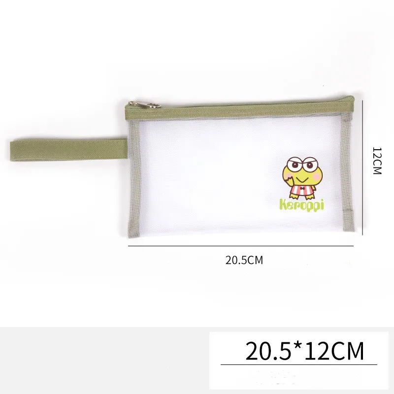 Sanrio trasparente Mesh Hello Kitty Pekkle Kero Kero Keroppi Girl Makeup Bag articoli da toeletta custodia multifunzione astuccio