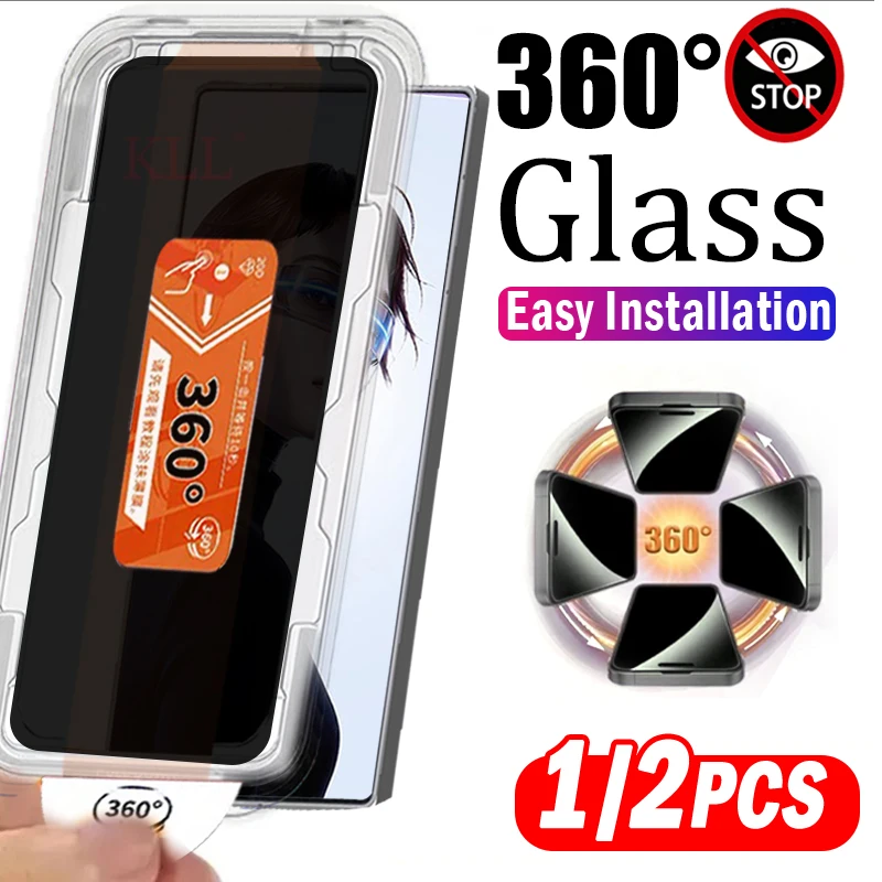 

1/2pcs 360° Privacy Screen Protector for ZTE nubia RedMagic 11S 10S 11 10 Pro 11 Air Z80 Ultra Glass Dust Free Easy install