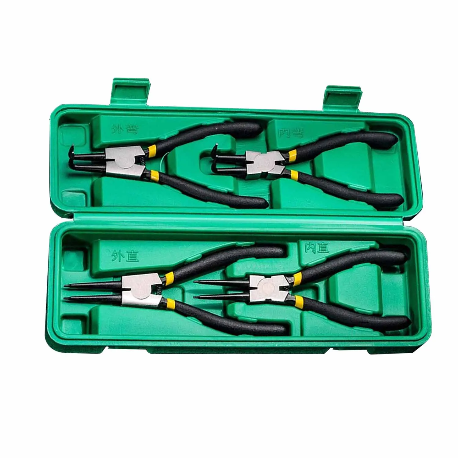 4pcs Circlip Plier Set 7'' Long Nose Plier Staight Bent Plier Inner Outer Staight Bent Plier Retaining Snap Ring Remover Tool image 6
