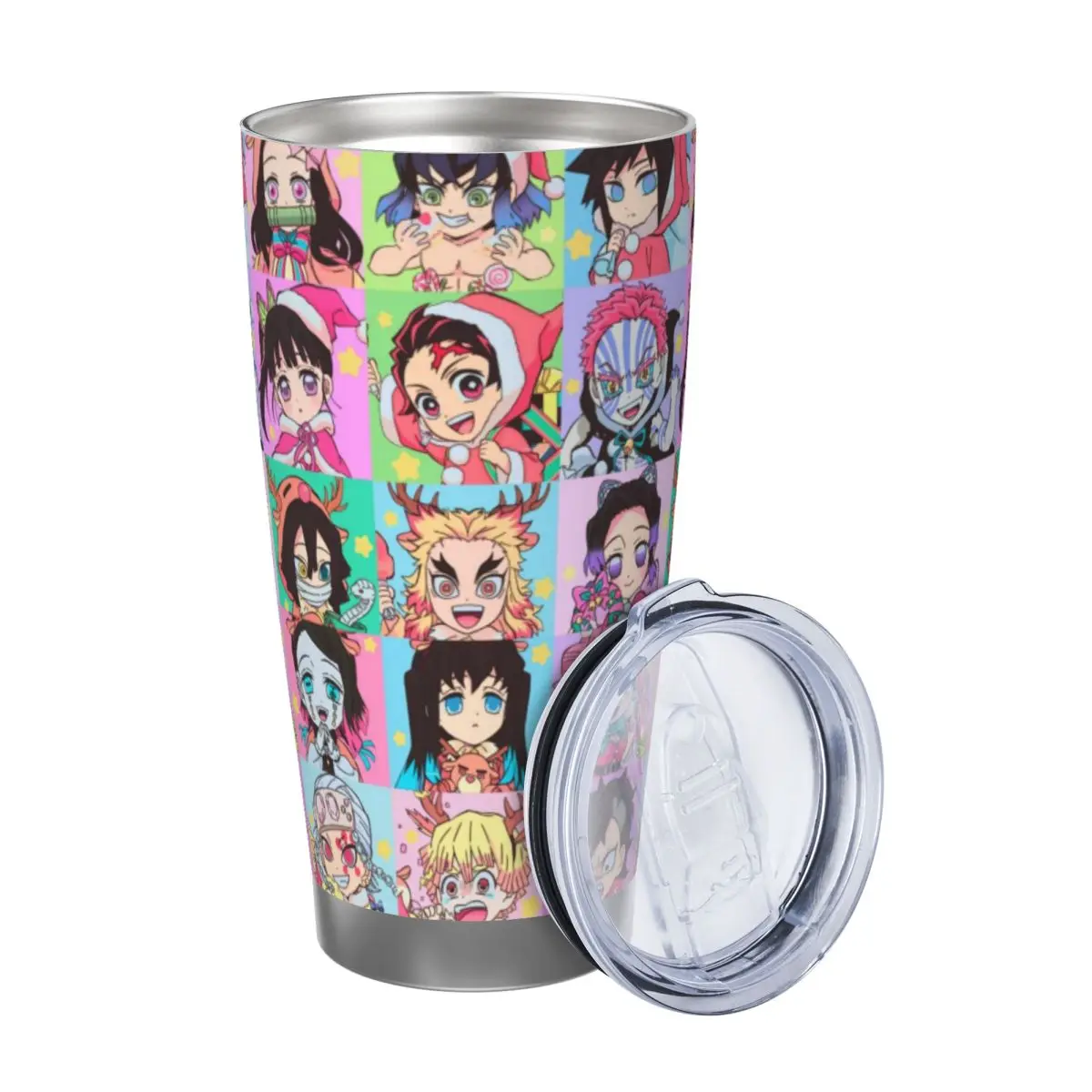 Demon Slayer Kimetsu No Yaiba 20oz Stainless Steel Car Mug Straw Thermal Iced Travel Cup Vacuum Insulated Coffee Hot Cup