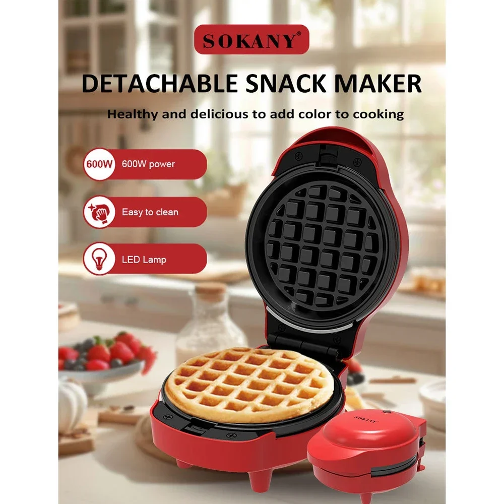 Multifunctional Mini Breakfast machine Fully Automatic Waffle Maker,110V/220V Electric  Non Stick Pancake Pot Portable Breakfast