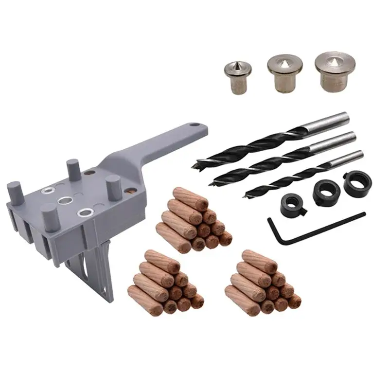 

-[33A Tvdae] 41Pcs 6/8/10Mm Drill Bit Woodworking Dowel Jig Drilling Doweling Hole Saw Drill Guide Hole Locator
