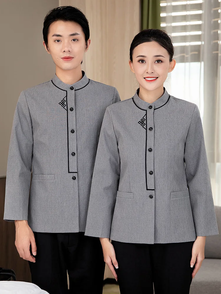 

906Long-sleeved work uniforms for cleaning staff, suitable for both men and women, for property management, housekeeping, hotel