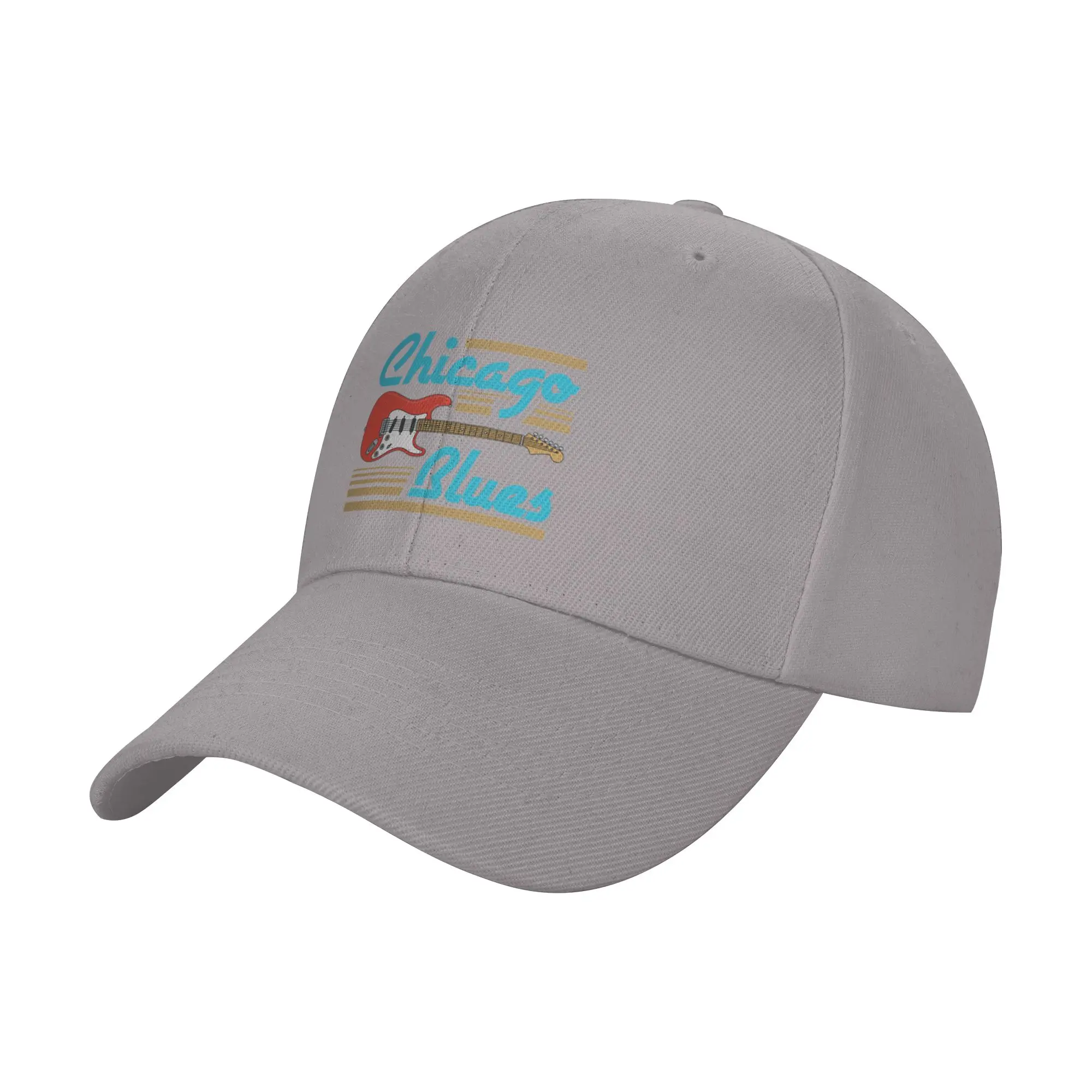 Chicago Blues Musician Guitar Trendy Baseball Cap Parent-Child Outing Sport Cap Headwear