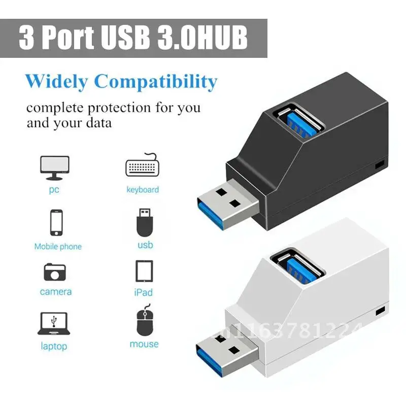 高速USB 3.0ハブ,3ポートアダプター,スプリッター,TFエキスパンダー,Macbook,PS3, Xbox,ラップトップ,PC