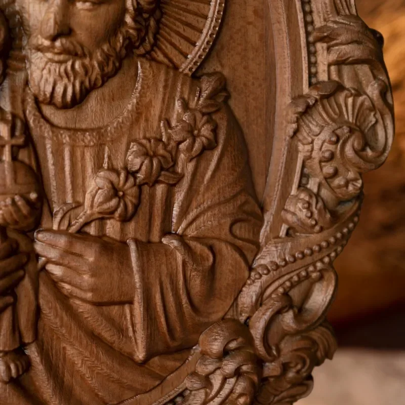 High Quality Saint Joseph Wood Carving Religious Icons Wall Figure Carving Catholic Home Church Decor