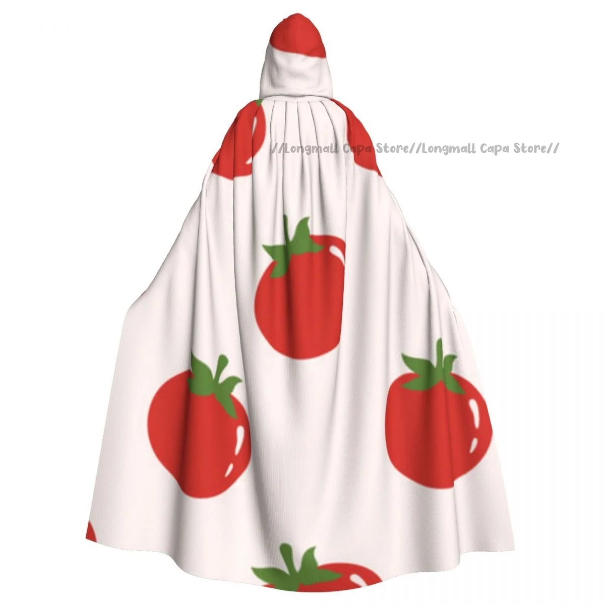 Adult Vampire Cape Hooded Robe Tomatoes Halloween Cloak Full Length Cosplay