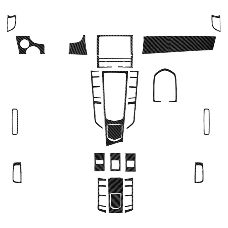Pegatina negra de fibra de carbono para Interior de coche, accesorios decorativos para Porsche Panamera 2010, 2011, 2012, 2013, 2014, 2015, 2016