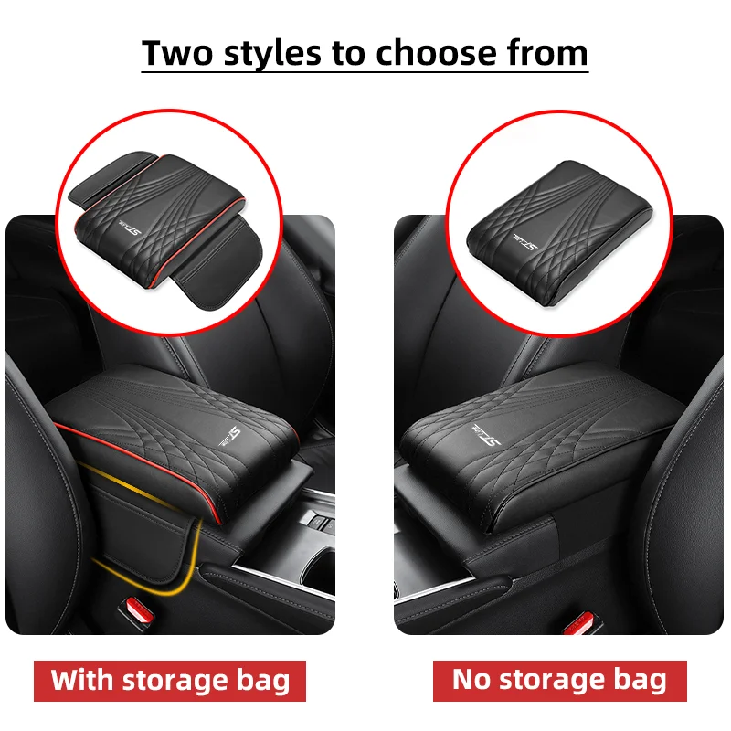 Car Center Console Armrest Box Height Pad with Storage Bag For Ford ST ST Line MK3 MK4 Kuga Fiesta Elbow Support Armrest Cushion