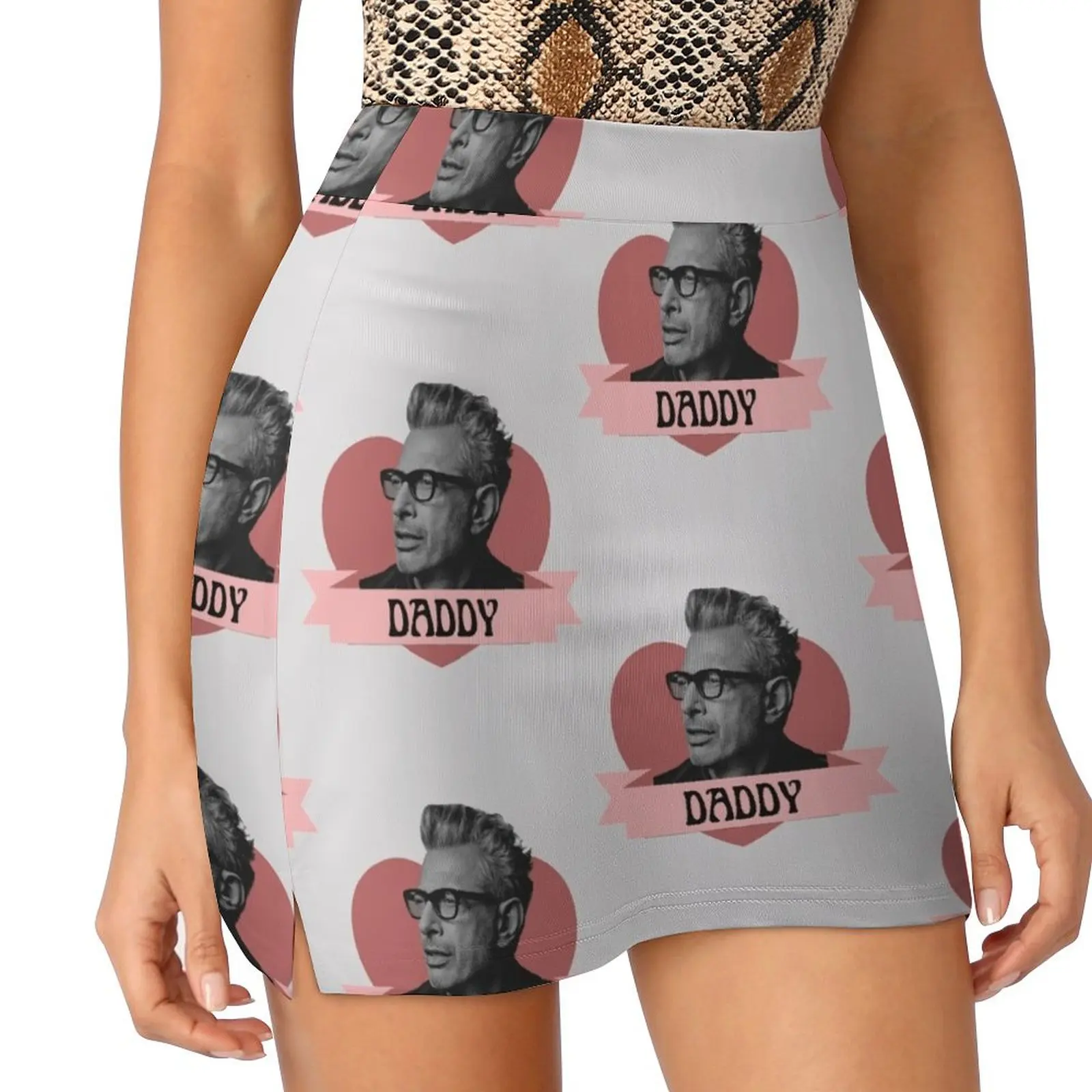 

Jeff Daddy Goldblum With a Heart celebrity crush inspired heckinfarout Mini Skirt Women's summer dress short skirt