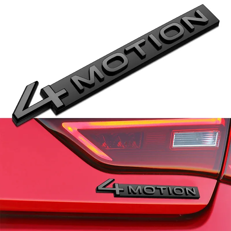 

4MOTION Trunk Emblem For VW Sticker Glossy Black 4MOTION VW Volkswagen Tiguan Rline Touareg Golf Passat Bora