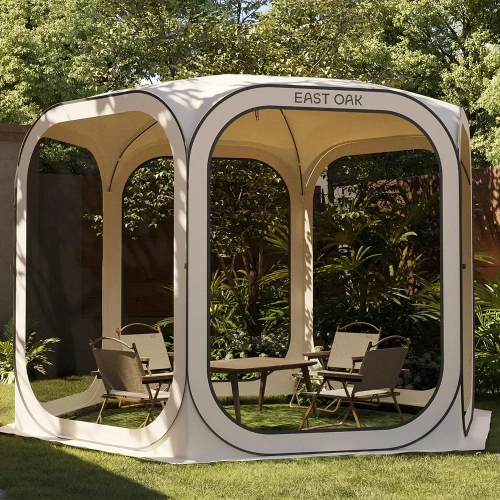 

Screen House Tent, 10 x 10 Feet, with Tote Bag, Deck & Outdoor Activities,Pop Up Portable Screen Room Canopy Instant Screen Tent