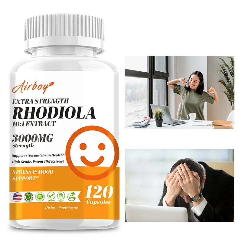 Rhodiola Capsules - Brain Enhancer, Improves Brain Function Support, Attention, Memory and Nervous System, Relieves Stress