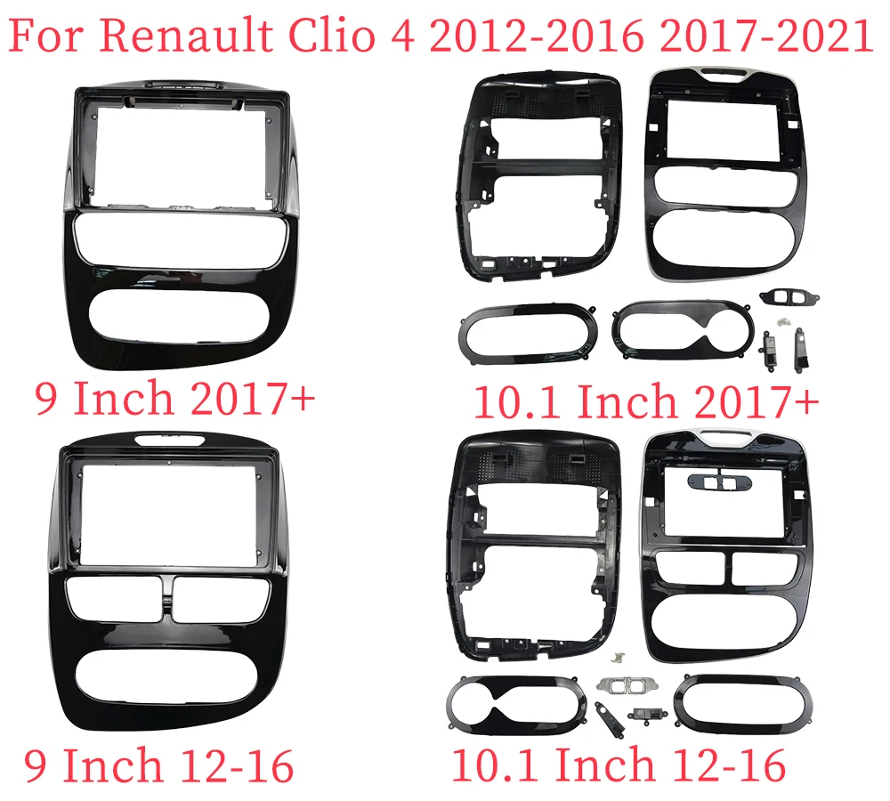 Adaptador Fascia para marco de coche, Kit de Panel de ajuste de Audio de Radio Android para Renault Clio 4 Zoe 9/10-2007, 2021 pulgadas