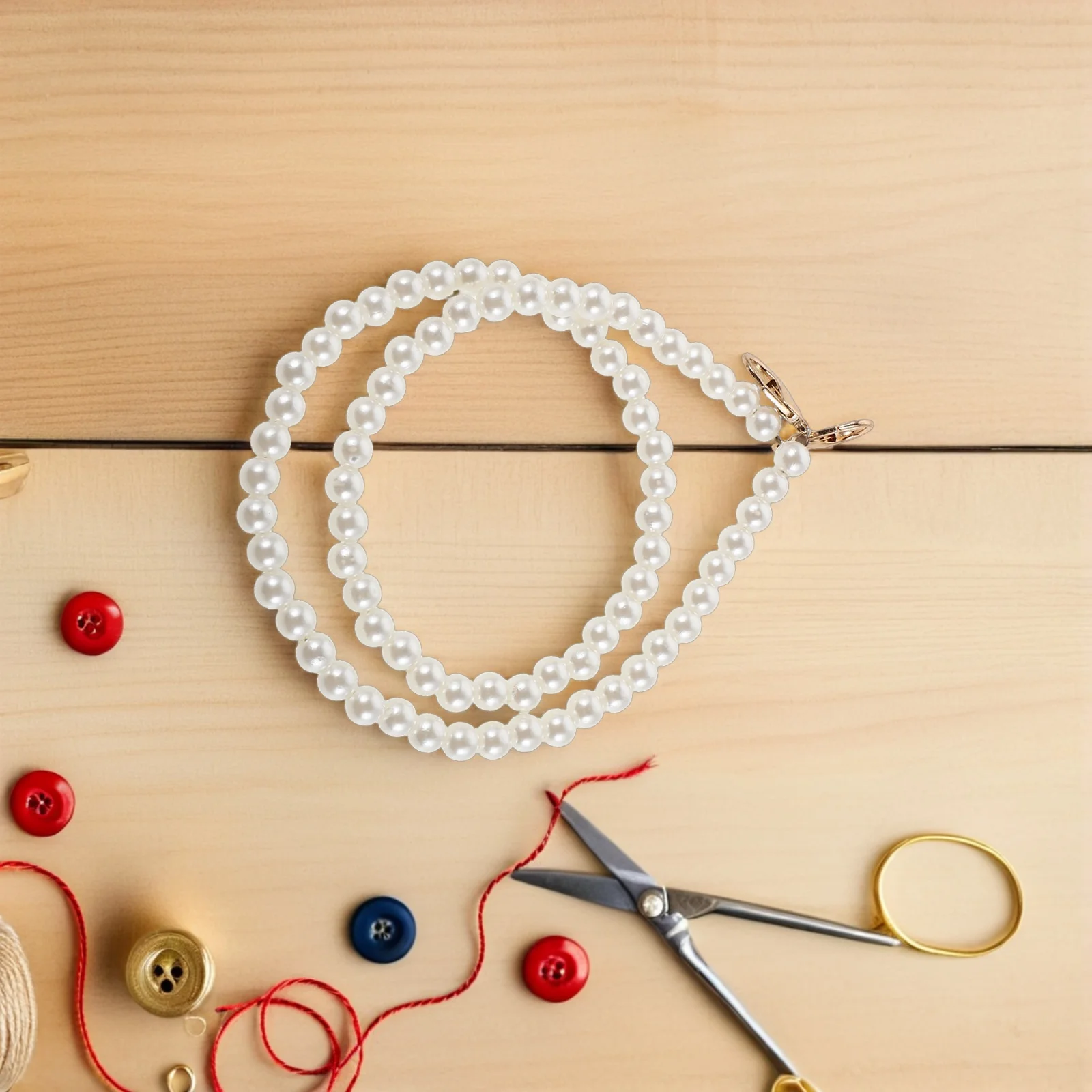 

6Pcs Pearl Bag Chain Extender Stylish 60Cm Purse Strap Replacement Beaded Handbag Extension Chain for Weddings Events