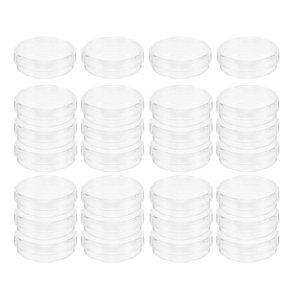 

100 шт. 35-мм прозрачные пластиковые чашки Петри с крышками, стерильные культуральные пластины для выращивания клеток, микробиологических исследований, лабораторного использования