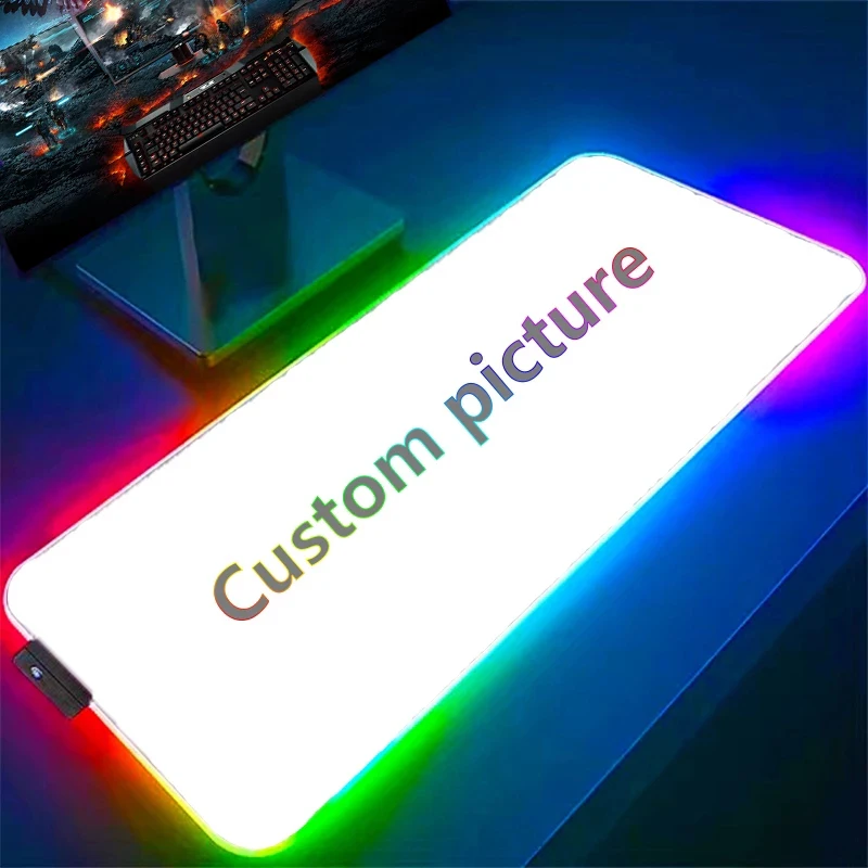 Custom Mat Logo Gloway Cute Gaming Accessories Lights Led Mouse Pad with Backlight 50x100 Mousepad Anime Rgb Game Mats for Pc