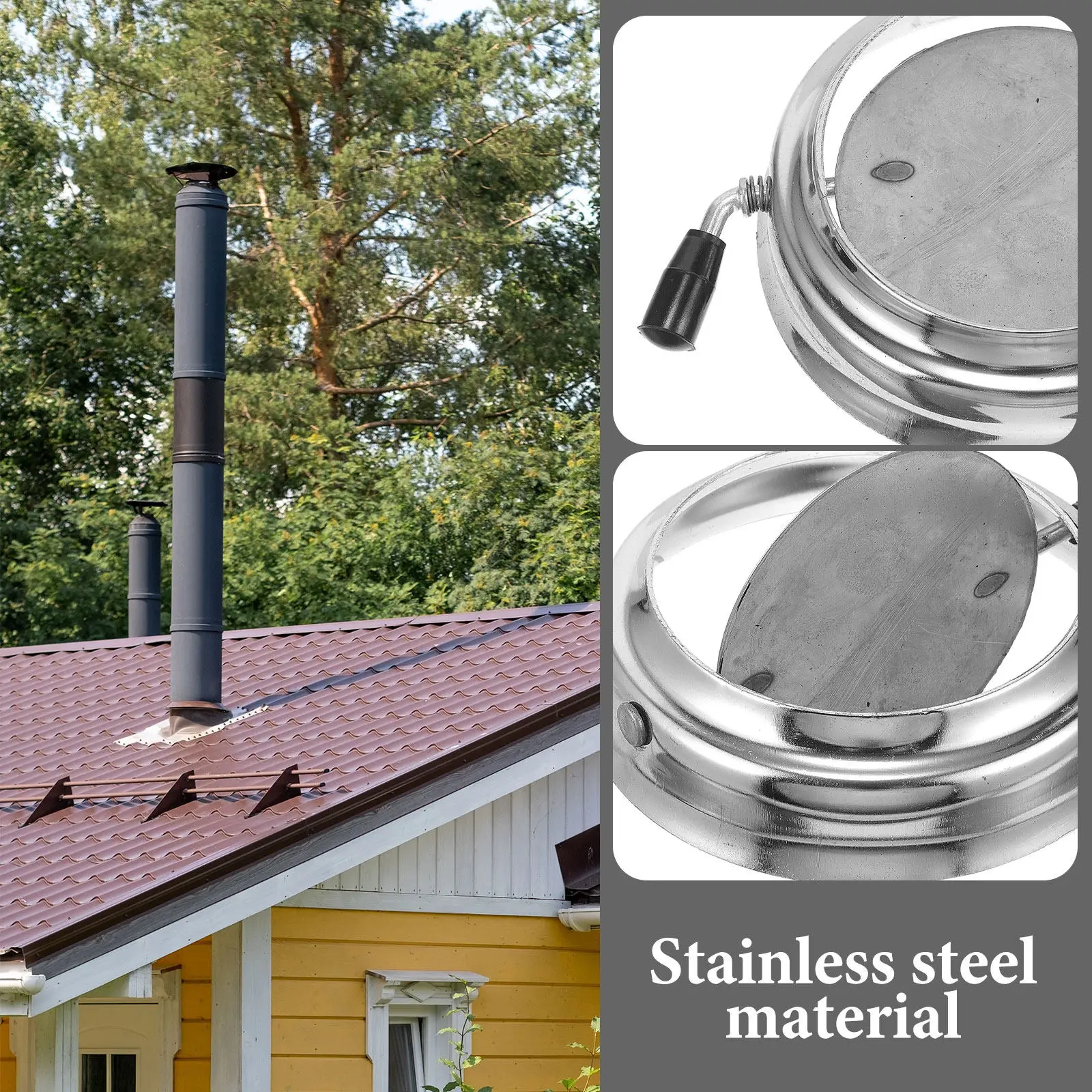 Iron Stove Chimney Duct Cap with Sealing Plates Precision Adjustable High Temperature Resistant Heavy Duty Furnace Chimney Duct