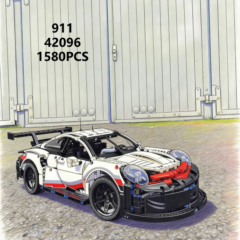 Blocos de construção 1:10 modelo de carro esportivo 42096 presentes de feriados 1580 peças montar tijolo brinquedos educativos para crianças