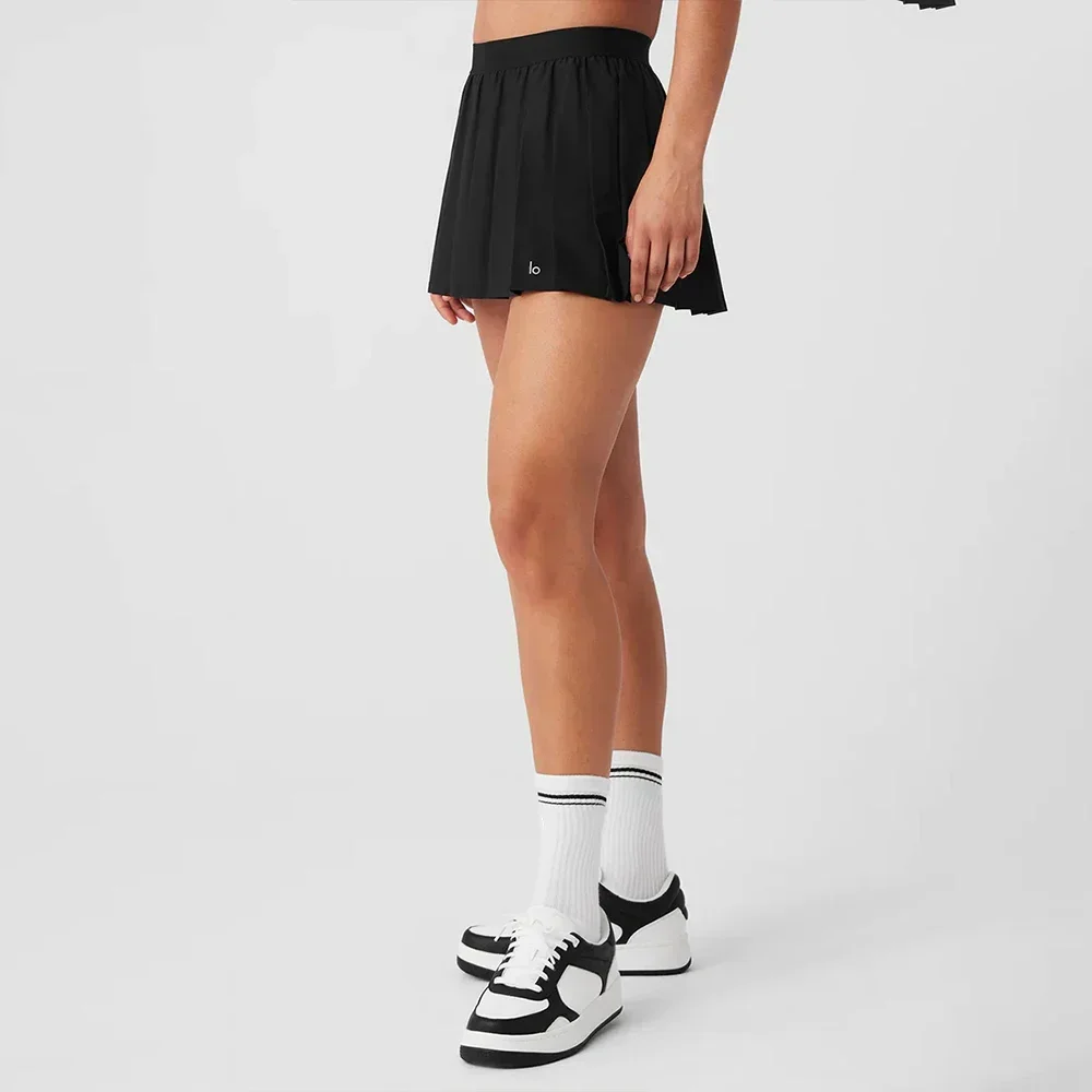 LO-Jupes de tennis taille haute pour femmes, collants de yoga, short de tennis, robe avec poches, jupe plissée, séchage rapide, sports d'été