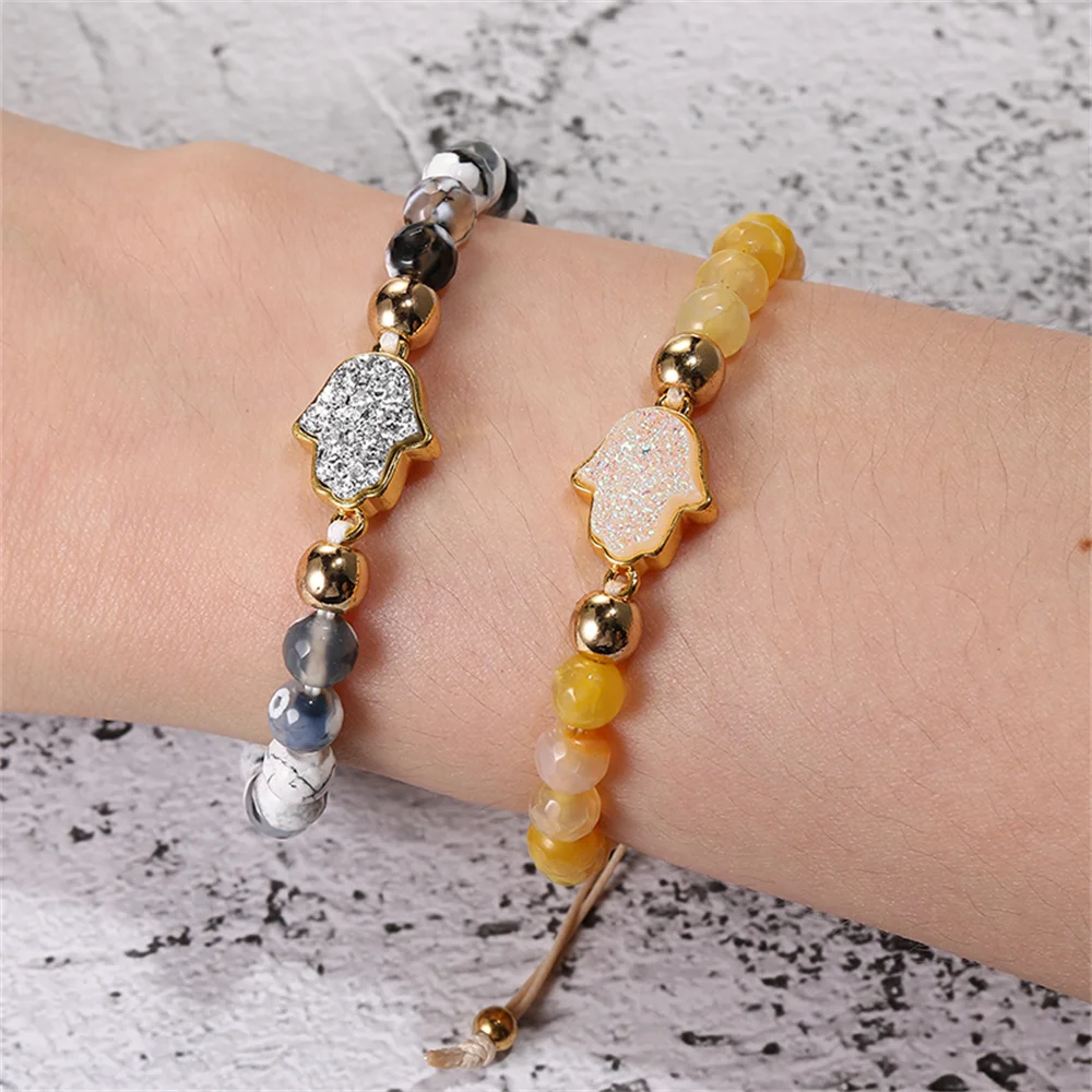 Agate Palm Bracelet Gift For Girlfriend Copper Jewelry Accessories Women Fashion Charm Luxury Bangles Handmade Wholesale Items