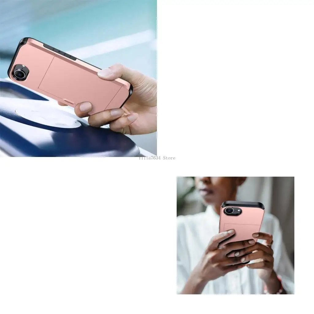 

Чехол для телефона, кожаный корпус с отделением для хранения карт и доступом к раздвижной двери, двухслойная амортизация для