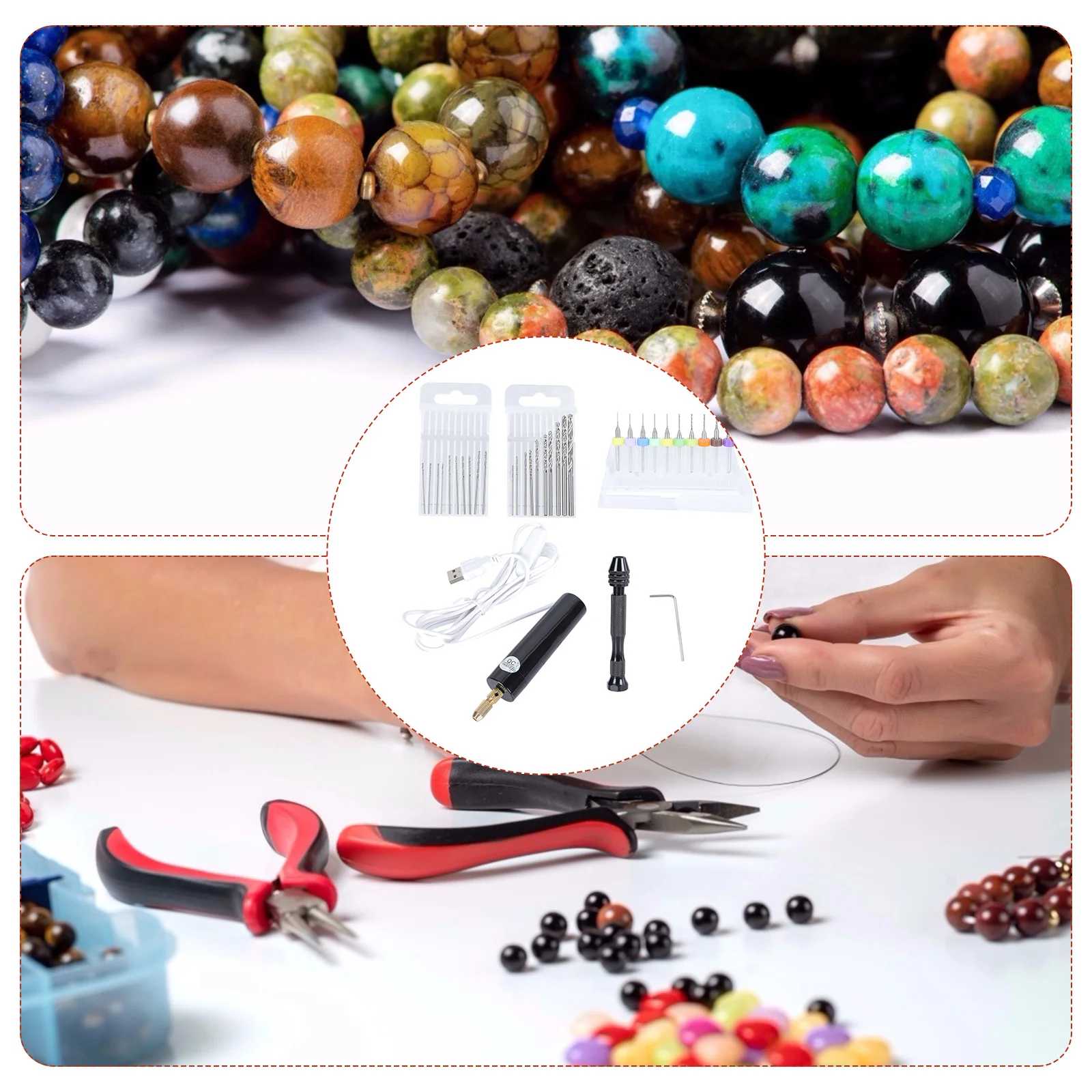 

1 set Mini Electric Drill Set Twists Bits Compact Lightweight Woodworking Drilling Tool Rotary Kit Powerful Efficient