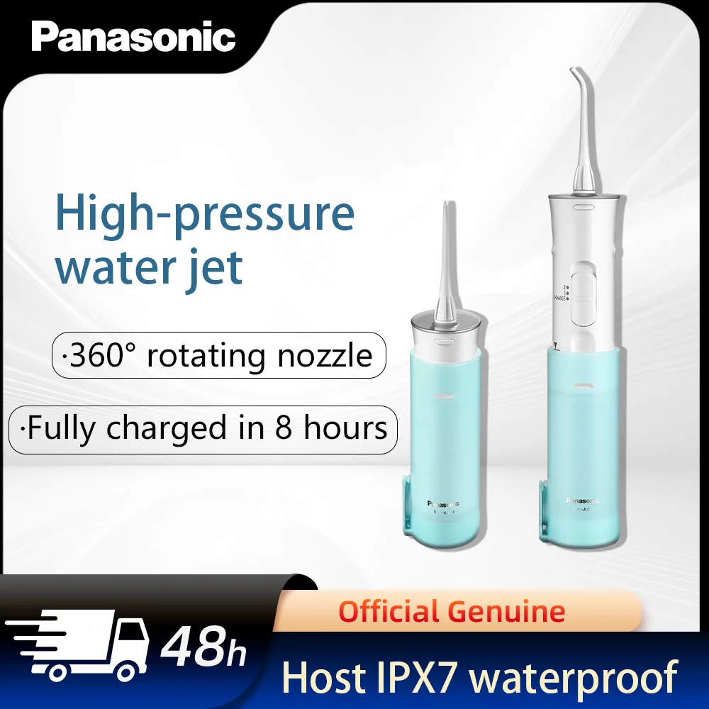 Panasonic Smart Electric Dental Flosser - Portable - 2 Water Pressure Modes - Rotating Nozzle - Canister Storage - IPX7 waterpro