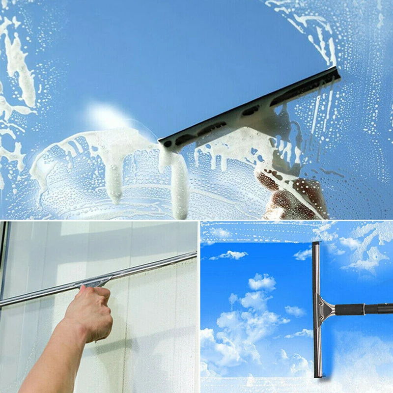 35cm Glass Cleaner Shower Bathroom Scraper Soft Rubber Blade Water Wiper Car Window Glass Cleaning Squeegee Home Cleaning Tool