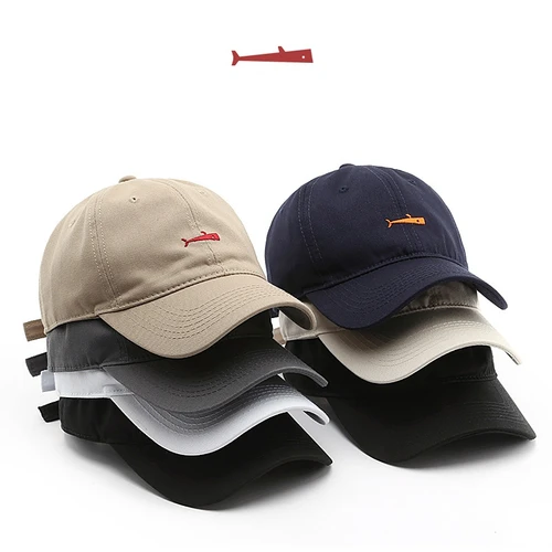Imagen 2 del producto Gorra de béisbol sencilla para hombre, gorra Sebound con bordado de ballena, gorra informal de algodón suave, gorra nueva para niños y niñas, gorras iguales para parejas