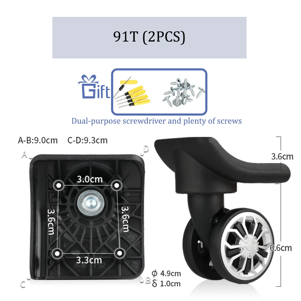 Suitable For Samsonite 91T Trolley Case Accessories Wheels Wear-Resistant Suitcase Casters Suitcase Silent Universal Wheels