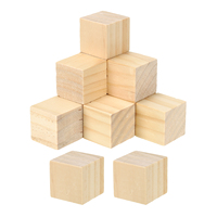 12/30/50/100pcs Unfinished Wooden Blocks Natural Wood Cube Square Wood Blocks for DIY Craft Art Project Making 0.6/1.4/2 Inch